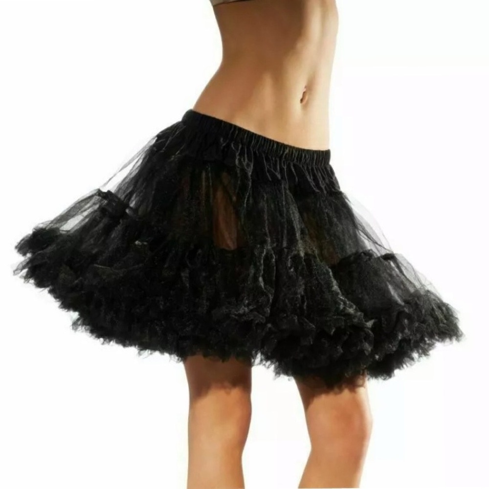 Rubie's Secret Wishes Women's Long Black Petticoat Skirt Tutu One Size BRAND NEW